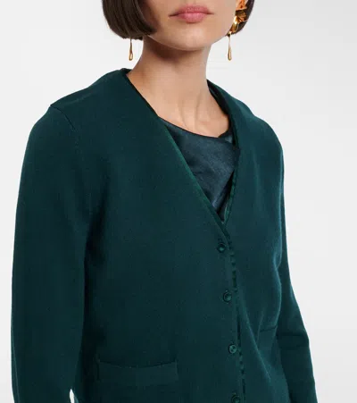 Vince Wool And Cashmere-blend Cardigan In Green