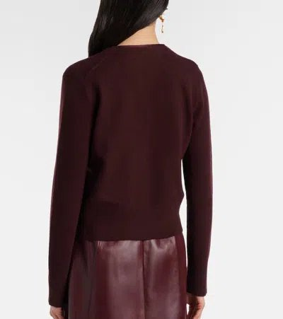 Vince Wool And Cashmere-blend Cardigan In Burgundy