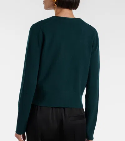 Vince Wool And Cashmere-blend Cardigan In Green