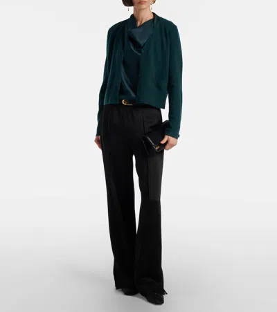 Vince Wool And Cashmere-blend Cardigan In Green