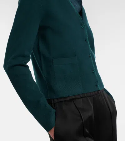 Vince Wool And Cashmere-blend Cardigan In Green
