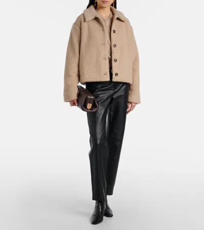 Vince Leather Cropped Straight Pants In Multi