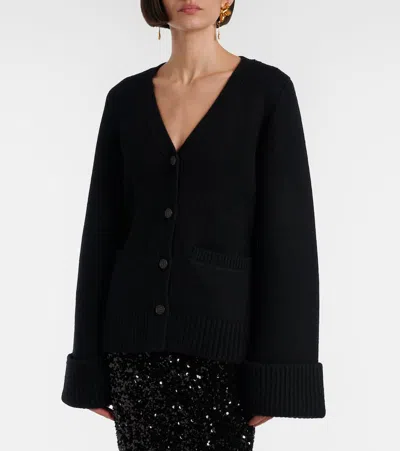 Vince Wool-blend Cardigan In Black