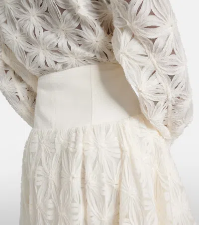 Simkhai Mindy Embroidered Midi Skirt In Neutral