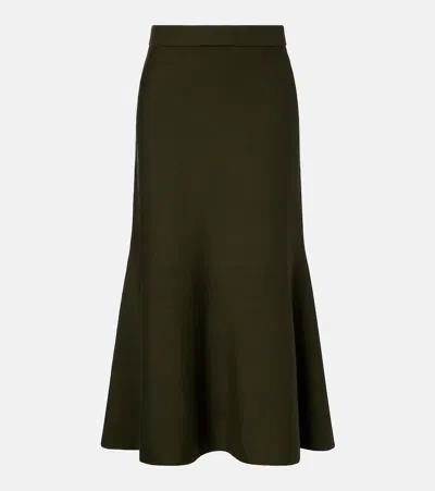 Simkhai Layne Wool Midi Skirt In Green