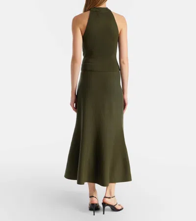 Simkhai Layne Wool Midi Skirt In Green