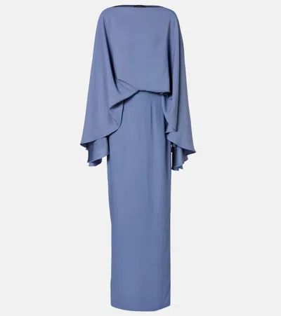 Taller Marmo Eolia Crêpe Cady Gown In Blue