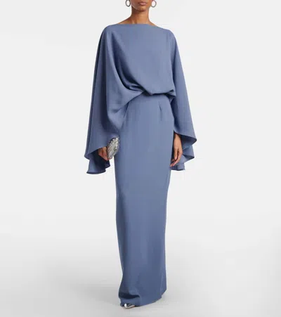 Taller Marmo Eolia Crêpe Cady Gown In Blue
