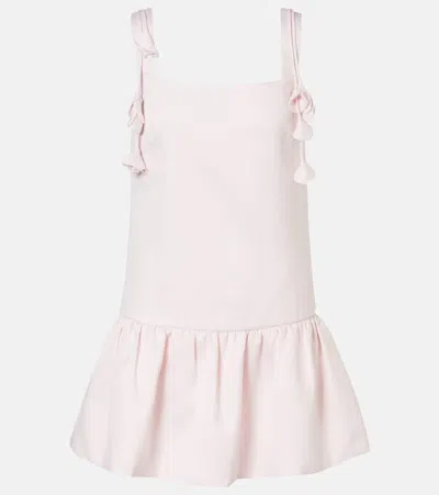 Self-portrait Womens Self Portrait Flower-embellished Woven Mini Dress In Pink