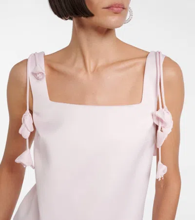 Self-portrait Womens Self Portrait Flower-embellished Woven Mini Dress In Pink