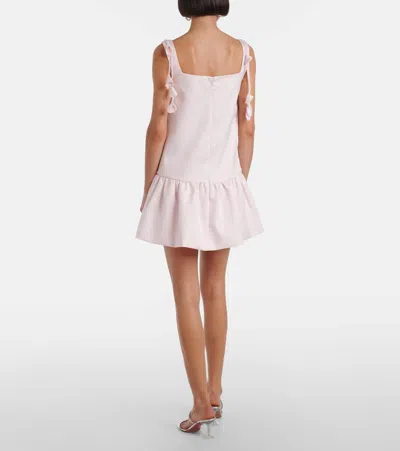 Self-portrait Womens Self Portrait Flower-embellished Woven Mini Dress In Pink