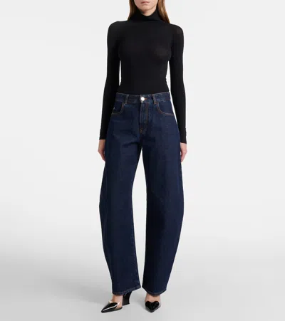 LE CAUR 90 PU材质与皮革坡跟穆勒鞋