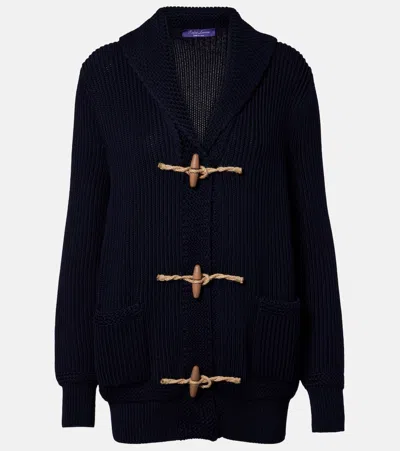 Ralph Lauren Cotton-silk Shawl-collar Cardigan In Icon Navy In Blue