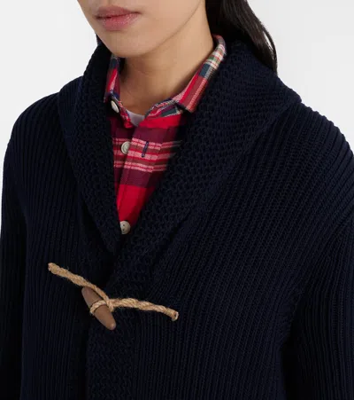 Ralph Lauren Cotton-silk Shawl-collar Cardigan In Icon Navy In Blue
