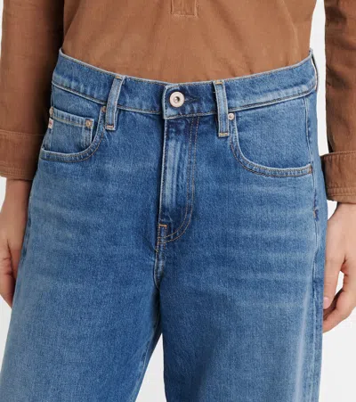 Ag Hattie High-rise Barrel-leg Jeans In Blue