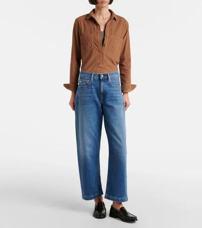 Ag Hattie High-rise Barrel-leg Jeans In Blue