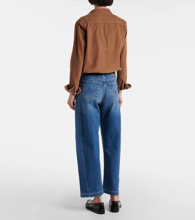 Ag Hattie High-rise Barrel-leg Jeans In Blue