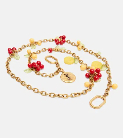 Saint Laurent Cassandre Charm Pendant In Gold