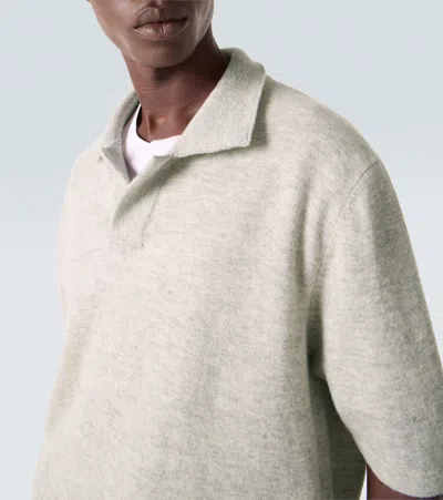 Allude Wool And Cashmere Polo Sweater In Neutral
