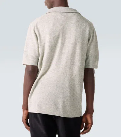 Allude Wool And Cashmere Polo Sweater In Neutral