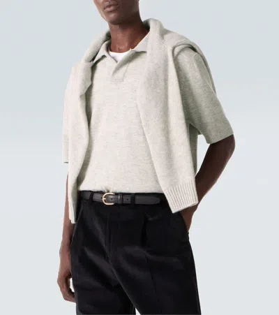 Allude Wool And Cashmere Polo Sweater In Neutral