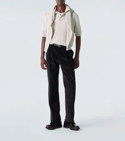 Allude Wool And Cashmere Polo Sweater In Neutral