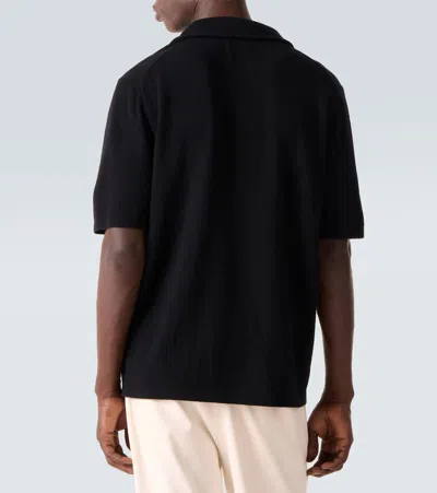 Allude Wool And Cashmere Polo Sweater In Black