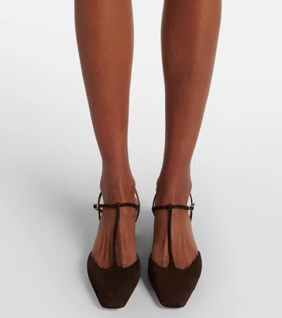 Aquazzura Sorbonne 35 Suede Pumps In Brown