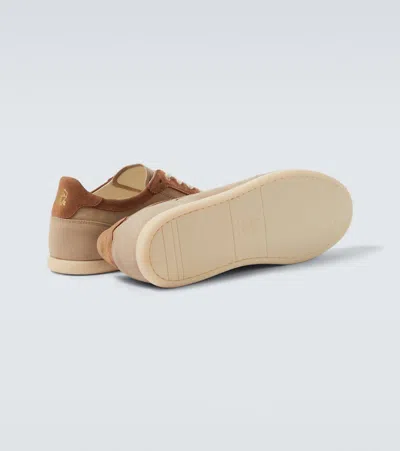 Brunello Cucinelli Suede Low-top Sneakers In Nude