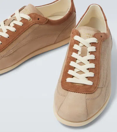Brunello Cucinelli Suede Low-top Sneakers In Nude