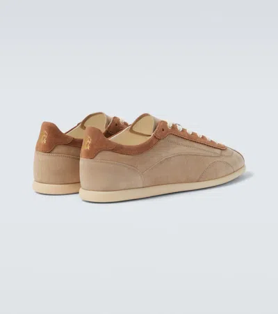 Brunello Cucinelli Suede Low-top Sneakers In Nude