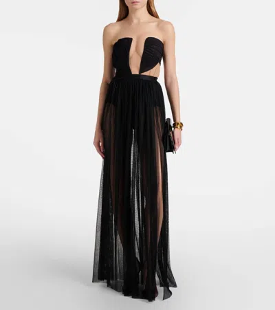 Nensi Dojaka Semi-sheer Gown In Black