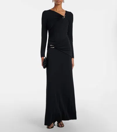 Veronica Beard Viela Gathered Jersey Maxi Dress In Black