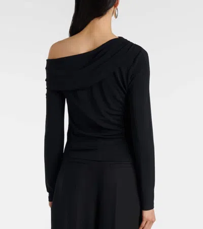 Veronica Beard Lozea Asymmetric Embellished Stretch-mesh Top In Multi
