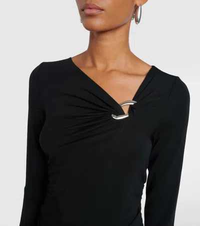 Veronica Beard Viela Gathered Jersey Maxi Dress In Black