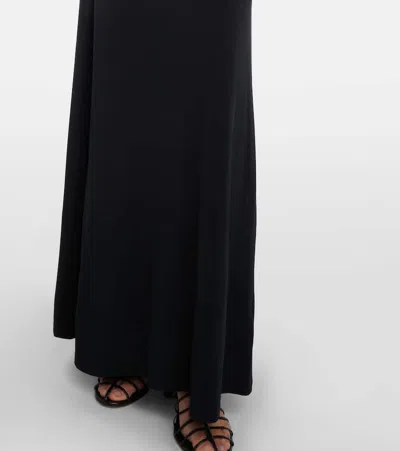 Veronica Beard Viela Gathered Jersey Maxi Dress In Black