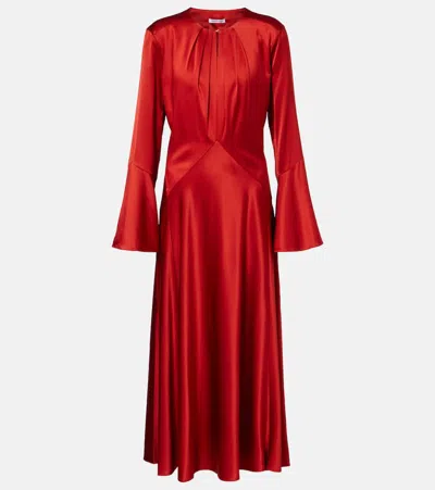 Veronica Beard Ezri Silk-blend Satin Midi Dress In Animal Print