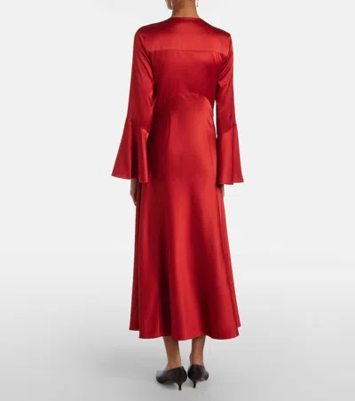 Veronica Beard Ezri Silk-blend Satin Midi Dress In Animal Print