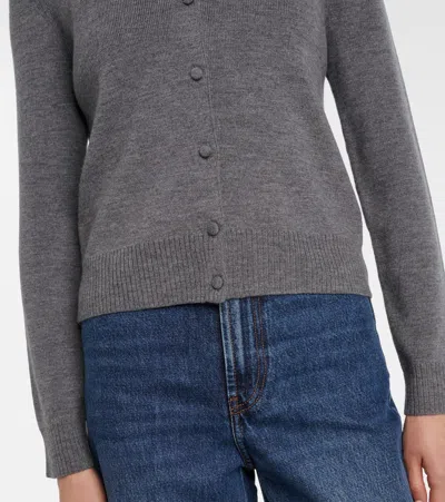 Veronica Beard Womens Dark Heather Grey Daro Crystal-embellished Wool Cardigan In Gray