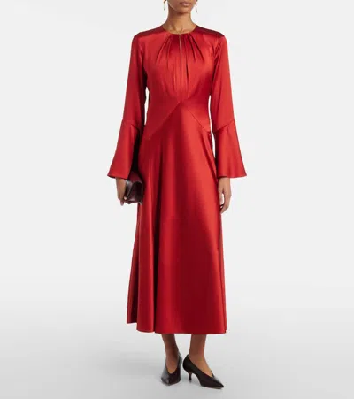 Veronica Beard Ezri Silk-blend Satin Midi Dress In Animal Print