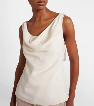 Brunello Cucinelli Fluid Twill Top In Neutral