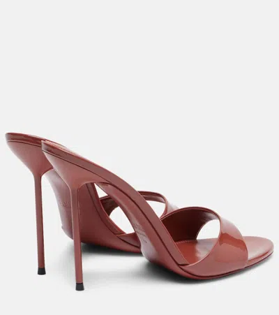 Paris Texas Mules In Desert Rose Patent Leather In Brown
