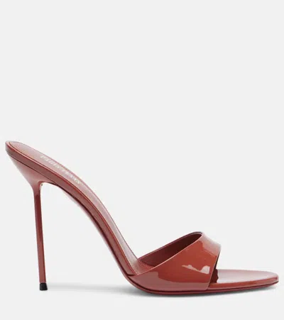 Paris Texas Mules In Desert Rose Patent Leather In Brown