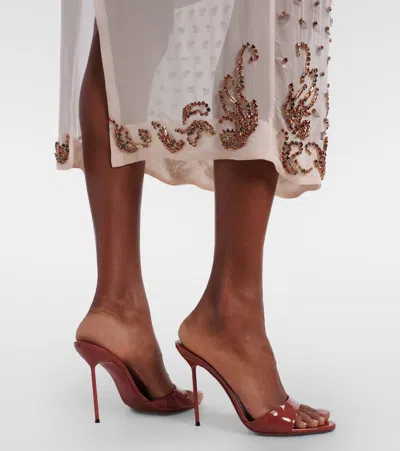 Paris Texas Mules In Desert Rose Patent Leather In Brown