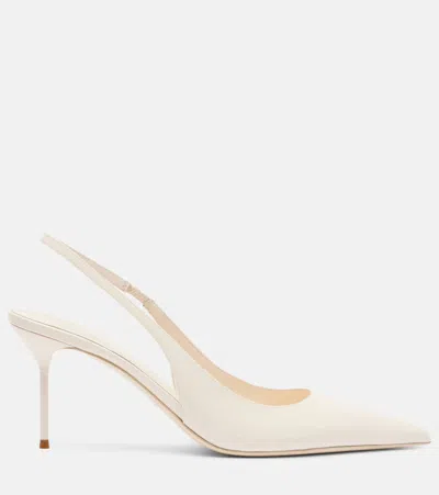 Paris Texas 105mm Lidia Slingback Pointed-toe Pumps In White