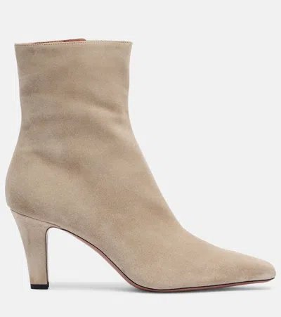 Paris Texas Belle Suede Ankle Boots In Neutral