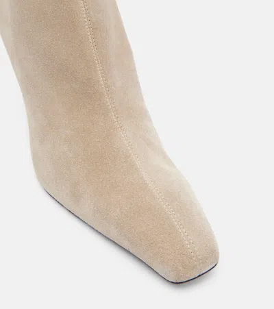 Paris Texas Belle Suede Ankle Boots In Neutral