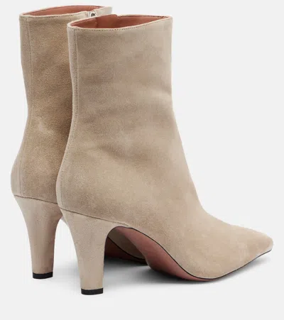 Paris Texas Belle Suede Ankle Boots In Neutral