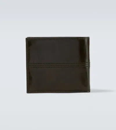Prada Leather Bifold Wallet In Brown