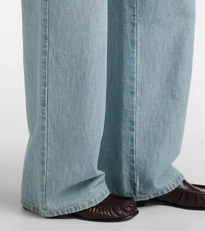 Miu Miu Chambray Wide-leg Jeans In Blue